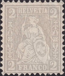 2c grau, Nr.28 in postfrischer ** Erhaltung, sehr gut gezähnt, Kat: ...