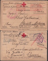 1917+1918, Kriegsgefangenen-Post nach Italien, zwei sauber ...