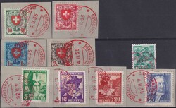 1933+34, 163z-166z (geriffelt) mit J69-J72 als Gratisbeilage, total ...