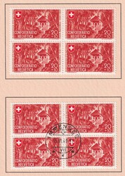 1941, B13+B14 in PTT-Heft, Viererblöcke vom Ausgabetag: Immensee & ...