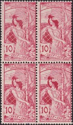 10c anilinrosa, 78C im Viererblock (drei Marken ** postfrisch) sehr ...