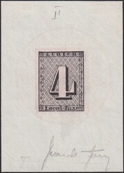 ZÜRICH 4, 1S (Type II), Sperati-Fälschung auf Abzug mit ...