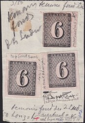 ZÜRICH 6, "Radierblatt" mit drei Sperati-Fälschungen, alle mit ...