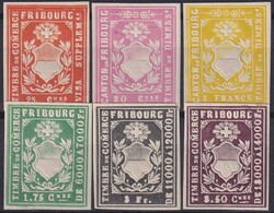 FRIBOURG, 21 meist ** postfrische Stempelmarken mit verschiedenen ...