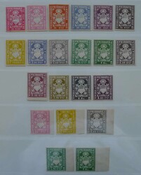 FRIBOURG, 21 meist ** postfrische Stempelmarken mit verschiedenen ...