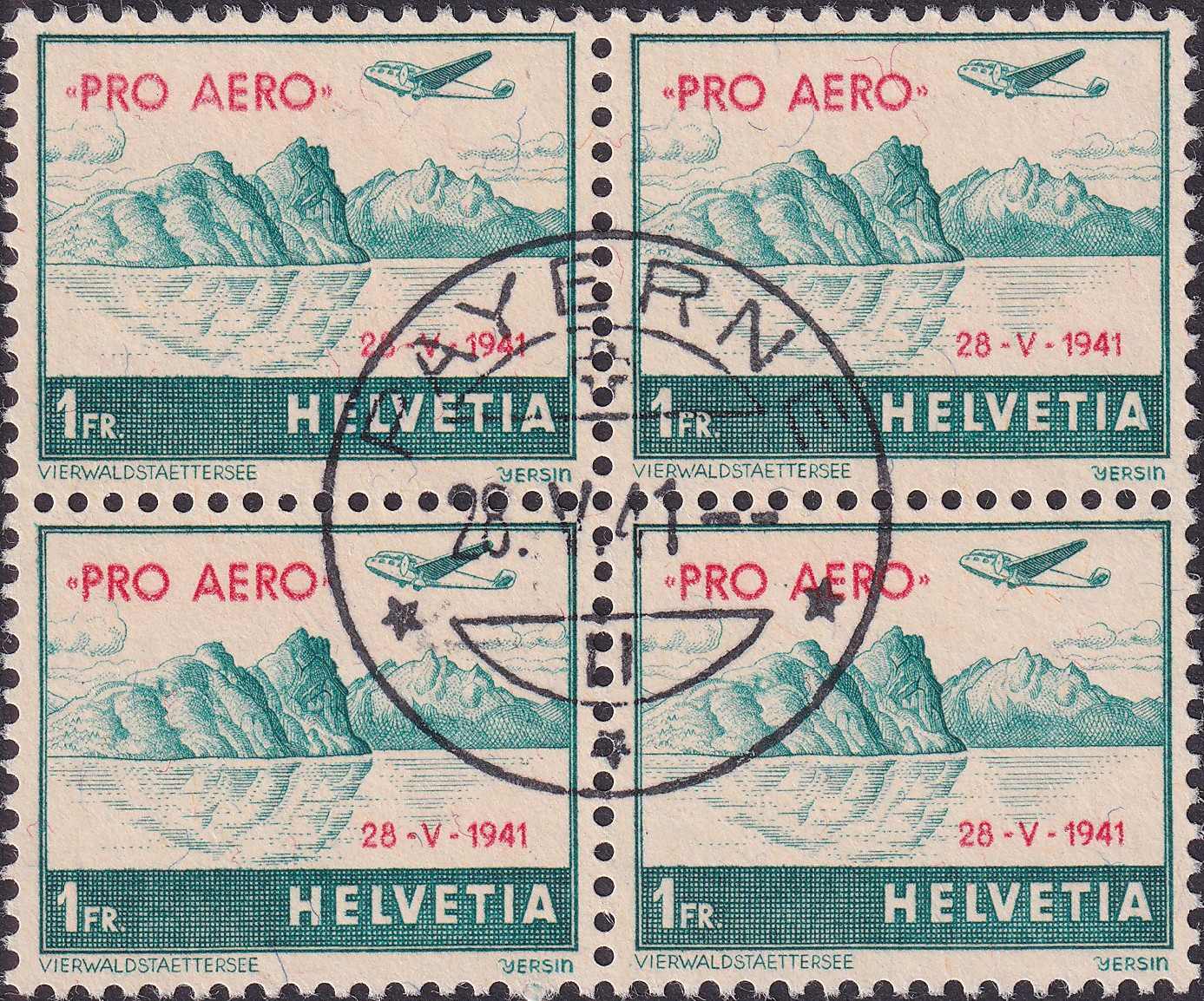 1941, F35A1 (Pro Aero) Viererblock mit gut sichtbarem, nach links ...