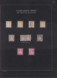 1881, Faserpapier-Marken (Sitzende Helvetia) sauber aufgezogen auf ...