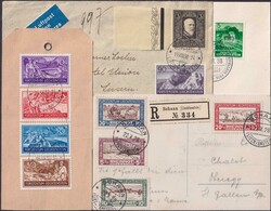 1928-1939, Liechtenstein: 17 Belege: Eingeschriebene Ansichtskarte ...