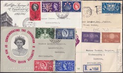 Grossbritannien, 1935-1972, Schachtel mit 44 Belegen: 26x England, 5x ...
