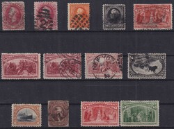 1870-1901, 13 bessere Werte USA: Nr.5 gestempelt, Nr.84 postfrisch ...