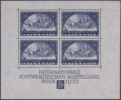 1933, Block Nr.556A (Wipa) aus dem Umschlag mit den üblichen drei ...