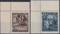 1946, Nr.13+14 (Blitz-Totenmaske), beide nicht verausgabte Werte aus ...