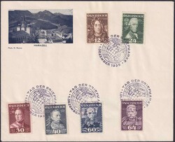 1935, Nr.617-622 (Österreichische Heerführer) auf Blanco-FDC mit ...