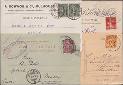 1907-1925, Frankreich (Karten), 56 Postkarten aus Firmenkorrespondenz ...
