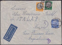 1941, WIEN, Nr.471+492+495 auf portogerechtem Luftpostbrief mit ...