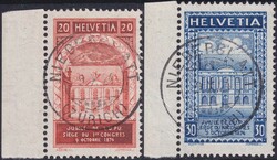 1924, Nr.167+168 (50 Jahre Weltpostverein) +Bogenrand und ...