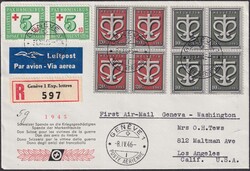 1946, Erstflug Washington (SLH RF 46.5h) von GENF: 31.DEZ.45, mit ...