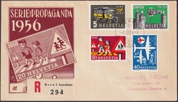 1956, Nr.324-237 auf Ersttagsbrief (im langen, schmalen Format) mit ...