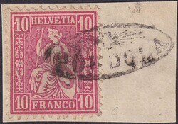 Strahlenstempel: GORDOLA auf Nr.38, Briefstück mit gut lesbarem ...