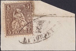 Strahlenstempel: LIGORNETTO auf Nr.30 (Briefausschnitt), selten!