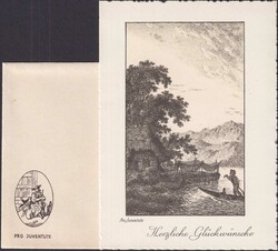 1937, Glückwunschkarten, Nr.25 (Mutter und Kind im "Oval") mit 5 ...