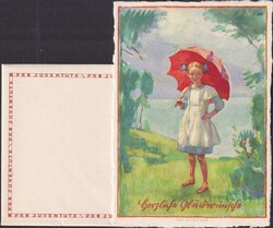 1930, Glückwunschkarten, Nr.17 (Zierrand mit Rahmen) mit 5 ...