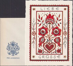 1949, Glückwunschkarten (LIEBE), Nr.44 (Stilisiertes Herz mit ...