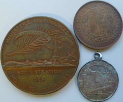 1789, drei Medaillen von der Weltausstellung in Paris zum Thema "100 ...