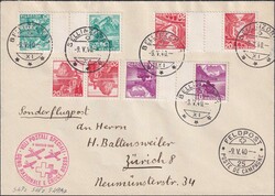 1940, Rotkreuz-Flug mit Feldpost (25) und italienischem Stempel (SLH ...