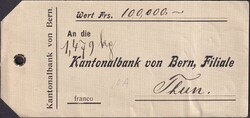 BERN 1906 (8.MAI) nach Thun, 70D +72D im Paar, sauber auf Paket-Karte ...