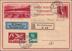 1929, AdAA-Erstflug: Bern-Zürich (SLH RF 29.4e) von BERN: 10.APR.29 ...