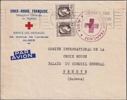 ALGERIEN 1948, Nr.215 von ALGER: 24.Okt.1948 auf Luftpostbrief der ...