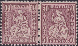 50c lila, Nr.51.2.01 als waagerechtes Paar postfrisch **, Abart: ...