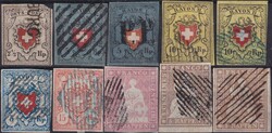 1850-1982, Altschweiz-Sammlung mit mehreren 100 Marken in Album. 13I ...