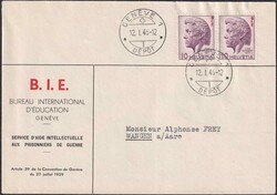 1946, BIÉ: Nr.22 auf portogerechtem Ersttagsbrief von Genf nach ...