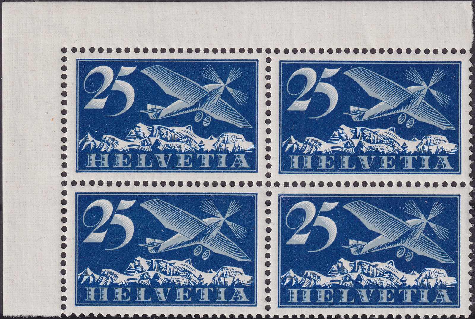 1934, F5z Viererblock aus der linken oberen Bogenecke tadellos ...