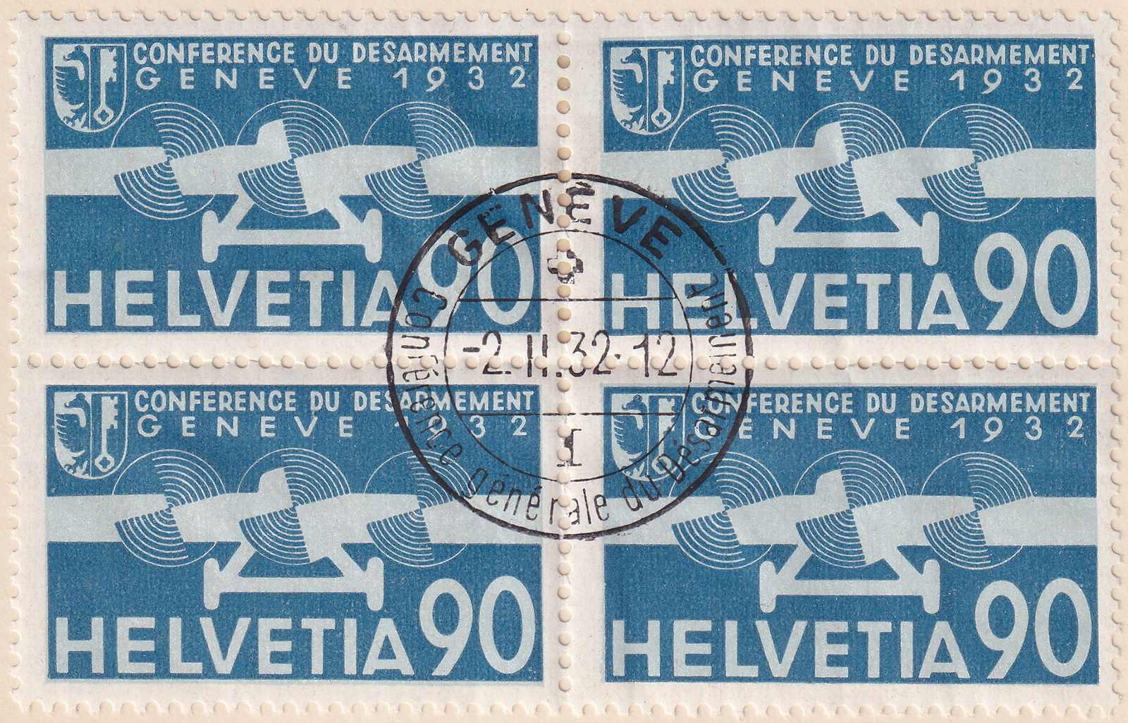 1932, Nr.185-190+F16-F19 (Abrüstungskonferenz), Geschenkheft der PTT ...