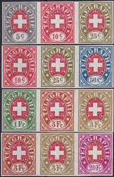 1952, waagerechte Dreierstreifen aus dem Gedenkblatt ...