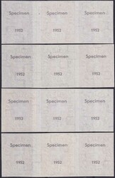 1952, waagerechte Dreierstreifen aus dem Gedenkblatt ...