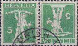 K7II (10c grün) von ZÜRICH, gut gezähnt, oben 1 Zahn eingetrennt, ...