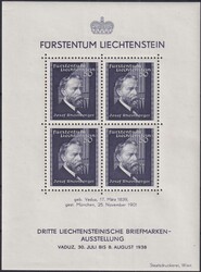 1938, Nr.141 Sonderblock zur 3. Liechtensteinischen ...