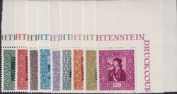 1949, Nr.217-225 Fürstliche Gemäldegalerie, Eckrand-Serie tadellos ...