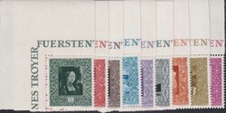 1949, Nr.217-225 (Fürstliche Gemäldegalerie), Eckrand-Serie ...