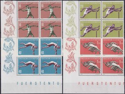 1956, Nr.286-289 (Sportserie III), Viererblock-Serie aus der rechten ...