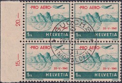 1941, F35 Viererblock von BOUCHS: 28.MAI.41 (Ausgabetag). Kat. 170.-+