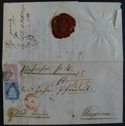 1854-1863, 10 Strubelbelege in Album. Dabei ein Siegelbrief von St. ...