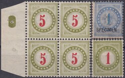 5655200: Schweiz Portomarken 1878/81, 4.-8. Auflage, Type II, KZ. I - Portomarken