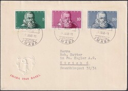 1948, W29+W30 (IMABA-Auschnitte) zusammen mit Nr.281 (Sondermarken ...