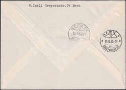 1955, Ersttagsbrief Nr.320-323 mit deutschem Stempel nach Bern. Kat: ...