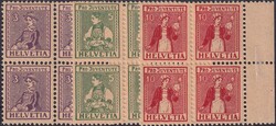 1917, J7-J9 (Trachtenbilder) Viererblock-Serie tadellos postfrisch ** ...